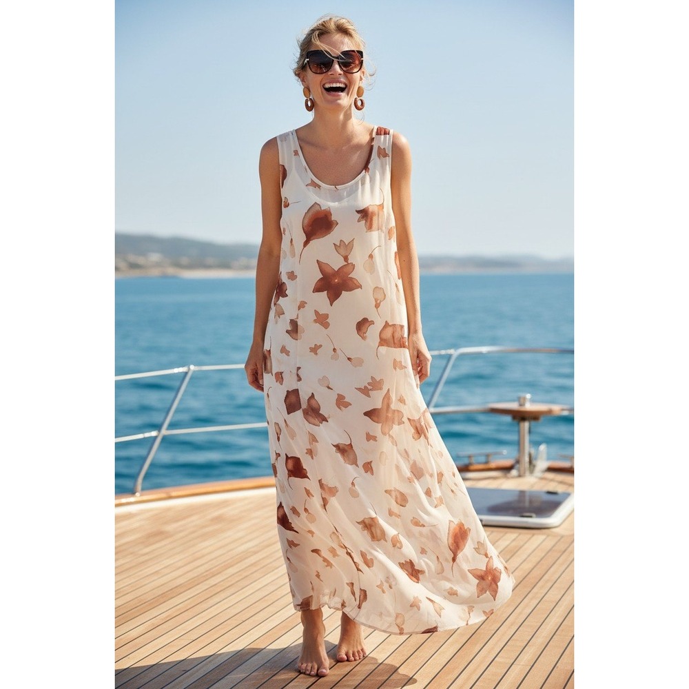 Misaky Collection‎ Floral Watercolor Maxi Dress S  Boho Summer Wedding Party